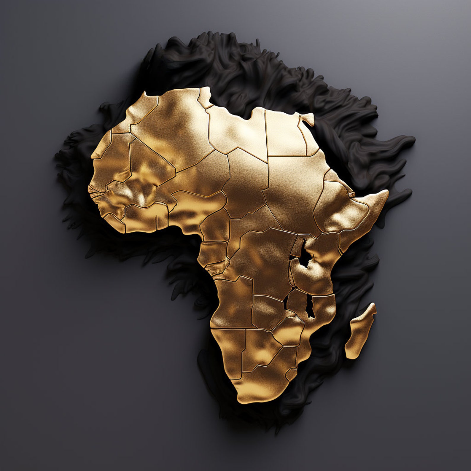 African Gold Map Etsy