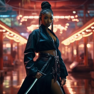 Black Samurai Warrior Girls 4 (Modern Edition)