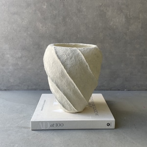 Paper Mache Rustic Vase, Handmade Unique Vase, Wabi Sabi Vase, Dried Flower Vase, Bookshelf Decor,