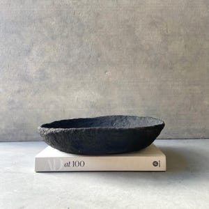 Large Wabi Sabi Paper Mache Bowl, Coffee Table Centerpiece Bowl, Rustic Bowl