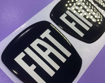 Emblems Stickers Fiat Punto Evo Fiat Punto Panda Bravo 500 L 500x 3D Front Rear Steering Wheel Black White Fiat Logo 3D Freemont