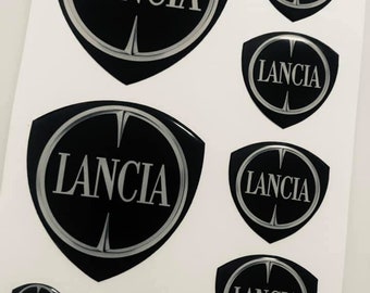 3D Lancia Delta Stickers Badges Front Emblem Rear Logo Side Hub Cap New Lancia Delta Logo