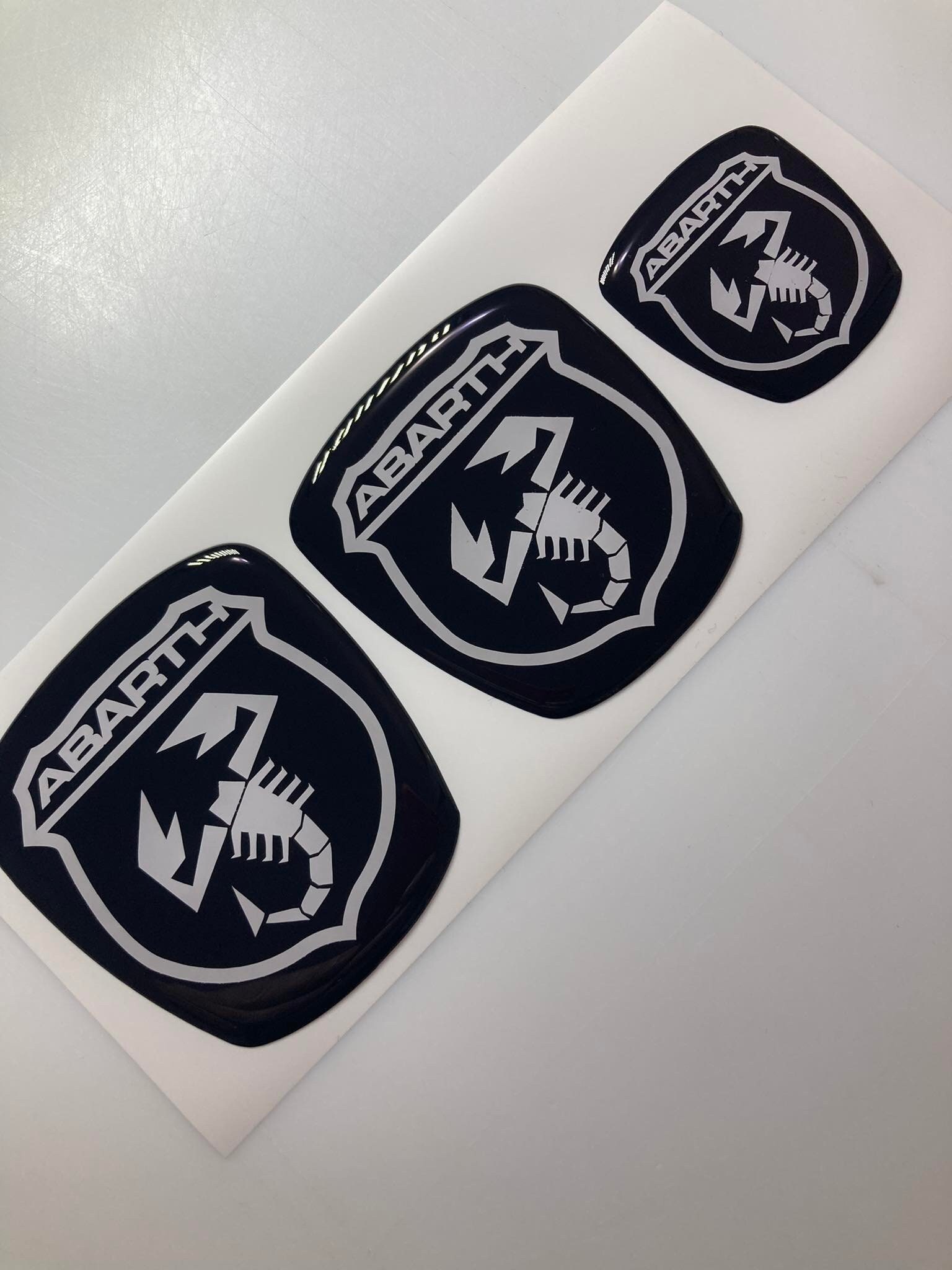 Fiat Punto Abarth Logo Stickers Front Rear Steering Wheel 3D Effect Made In Italy Top Quality Fiat Punto Grande Punto Evo