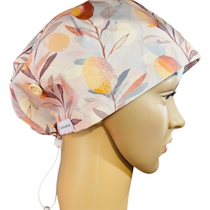 Neutral Banksia Scrub Cap - scrub cap for women, men.  Surgical cap, Theatre hat, Nurse Scrub hat, adjustable scrub cap, Hospital theatrehat