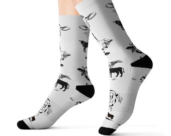 Kuh-Druck-Sublimationssocken, Bauernhoftier-Liebhaber-Geschenk