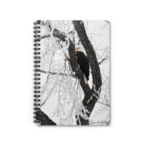 Bald Eagle Spiral Notebook - Ruled Line, Bald Eagle Hiding, Bald Eagle Winter, Bald Eagle Tree, Bald Eagle Snow