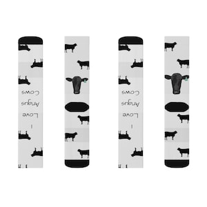 I Love Angus Cows Socks, Cow Socks, Angus Cows, Sublimation Socks