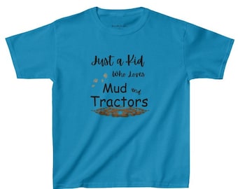 Kids Tractor Shirt, Farm Tee, Heavy Cotton
