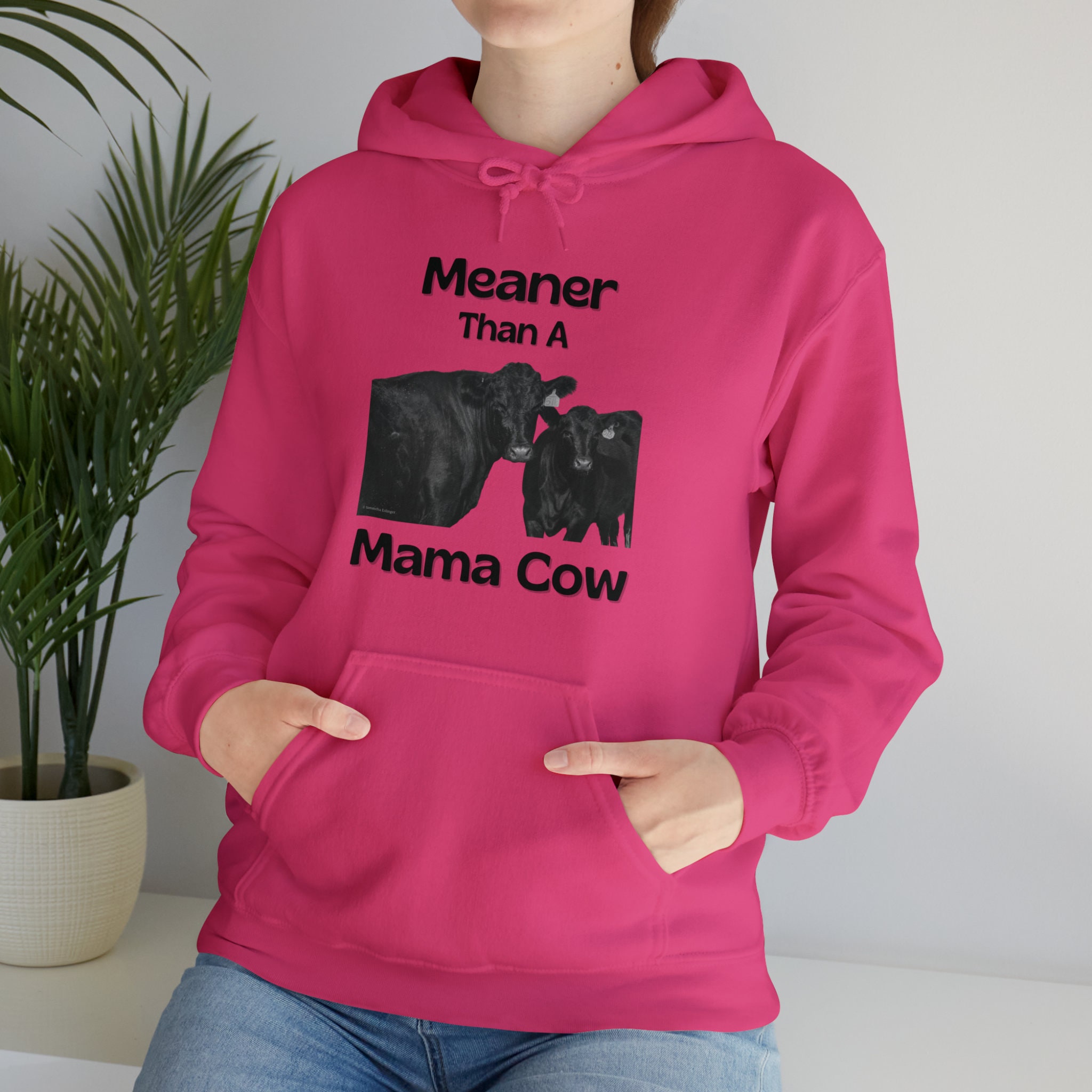 Meaner Than A Mama Cow Sweater, Angus Cow Sweater, Cow Shrt, Unsex