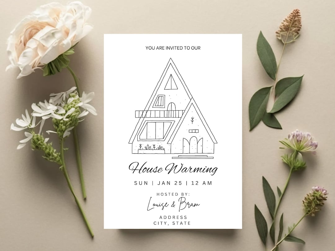 Housewarming Invitation Template | Modern House Design (canva Editable ...