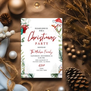 Christmas Party Invitation | Christmas Invitation | Editable Holiday Party Invitation | Instant Download | Digital Download