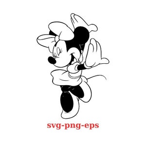Minnie Mouse Cute SVG, Minnie Mouse SVG, Cut File - Digital Download svg dxf png Design For Cricut or Silhouette Cut File Instant Vector
