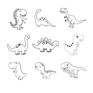 Dinosaur SVG Bundle T-rex Brontosaurus Stegosaurus Triceratops Outline cut file Baby Toddler Shirt Silhouette Cricut Vinyl Laser Engraving