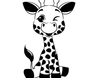 Jirafa svg, bebé jirafa svg, imágenes prediseñadas, bebé jirafa clipart, descarga instantánea, bebé jirafa png, archivos svg para Cricut, vector, arte digital