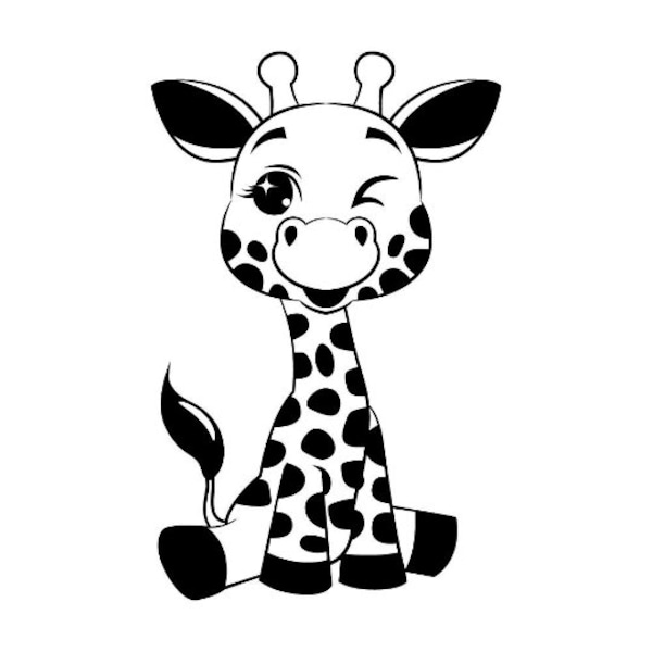 Giraffe Svg, Baby Giraffe Svg, Clipart, Baby Giraffe Clipart, Instant Download, Baby Giraffe Png, Svg files for Cricut, Vector, Digital Art