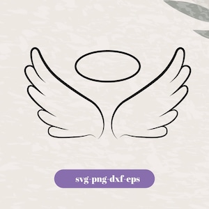 Skrzydła Anioła SVG Skrzydło Anioła Wektor Anioł SVG Halo SVG Skrzydła Anioła Clipart Anioł Cricut Sylwetka Anioła Plik do cięcia