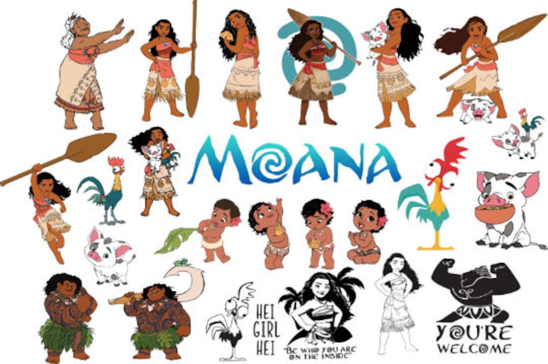 Moana Svg, Moana, Silhouette Svg, Lined Svg, Outline Svg, Tshirt ...