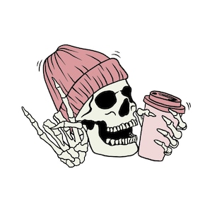 Clipart świąteczny: głowa szkieletu lub sylwetka czaszki ludzkiej na Halloween lub piratów - format do pobrania cyfrowego SVG i PNG