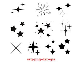 Stars Digital Files, Different stars, Stars SVG files, Emoji stars