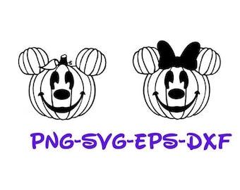 Mickey Minnie Pumpkin svg, Pumpkin Ears, Halloween svg, Halloween png, dxf, jpeg, Digital Download, Cut File, Cricut, Silhouette, Glowforge