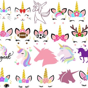 Ragazze unicorni svg png. File svg unicorno per Cricut e Silhouette facile da tagliare file SVG unicorno per cricut