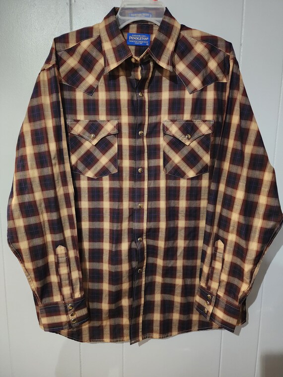 Pendleton Frontier Shirt pearl snap NWOT LARGE - image 1