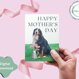 Hundemama | Muttertagskarte | Digitaler Download | Berner Sennenhund | Hundemama | Druckbare PDF