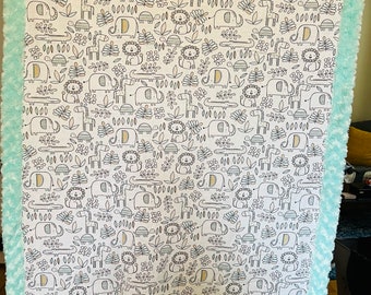 Baby Safari Quilt with Minky