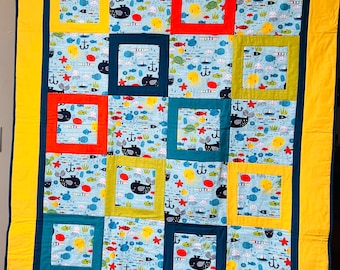Baby Sea Animal Block Quilt