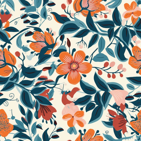 Seamless Floral Abstract Digital Pattern for Crafting and Design Projects