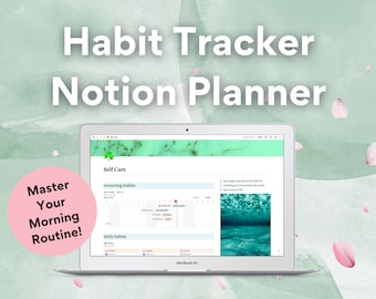 Planejador de noções do Habit Tracker | Quadro de hábitos diários e modelo de calendário de hábitos | Modelo de planejador digital de noção | Modelo de planejador de hábitos de TDAH