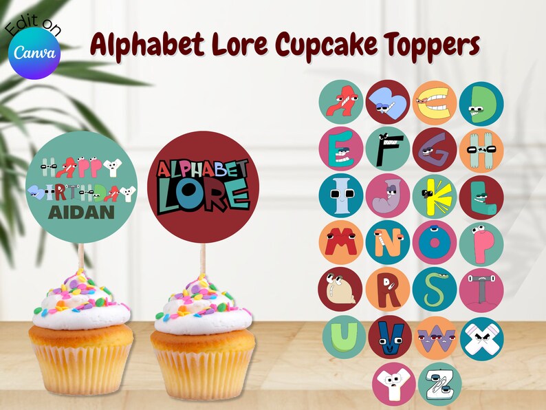 Alphabet Lore Cupcake Toppers Alphabet Lore Birthday Etsy Singapore