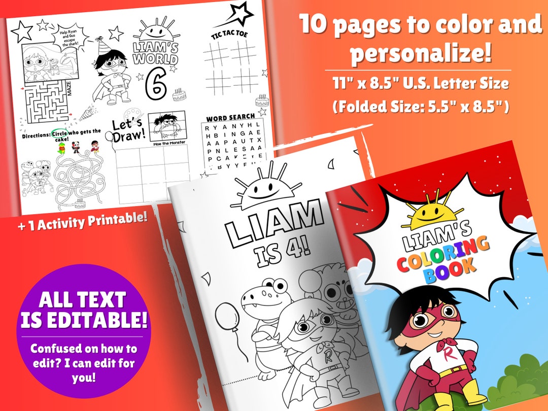 Ryan's World Coloring Pages Ryan's World Activity Printable