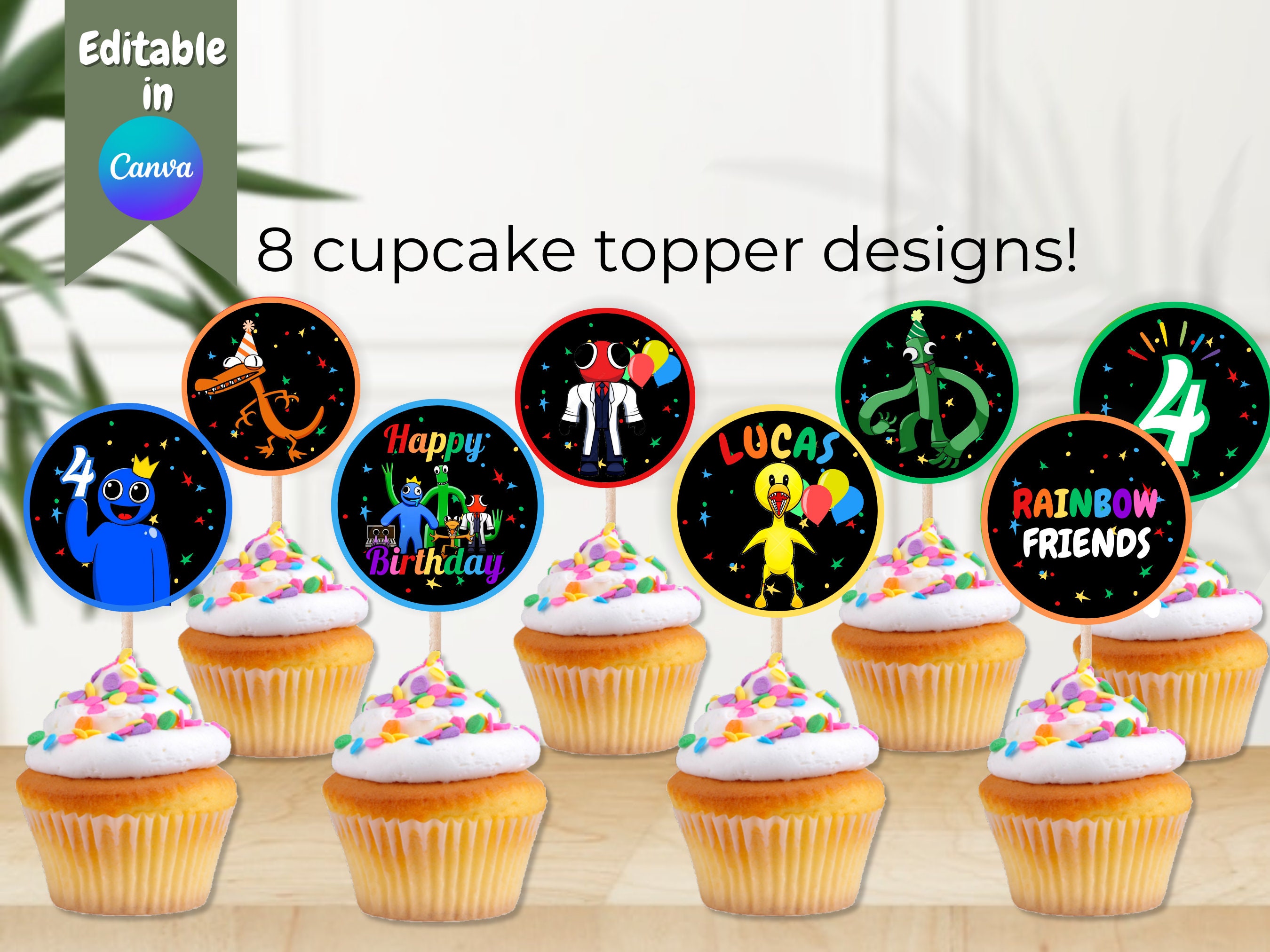 Roblox Topper  Saco do papai noel, Plaquinhas para cupcakes de