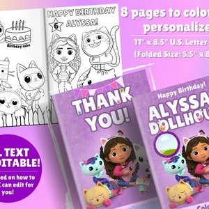 Gabby's Dollhouse Digital Coloring Book | Digital Coloring Favors | Gabby's Dollhouse Party Favors | Gabby's Dollhouse Coloring Pack