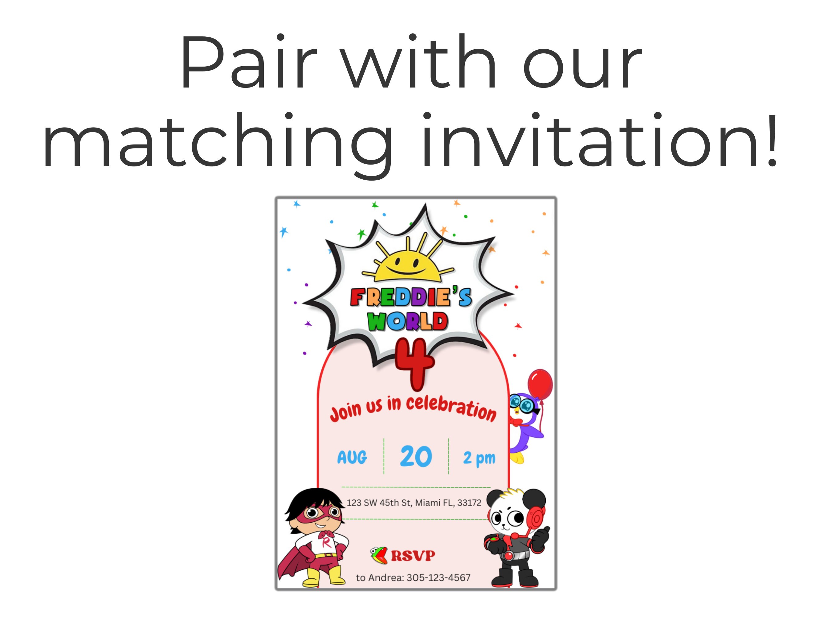 Ryans World Cupcake Toppers Ryans Toy Review Digital - Etsy