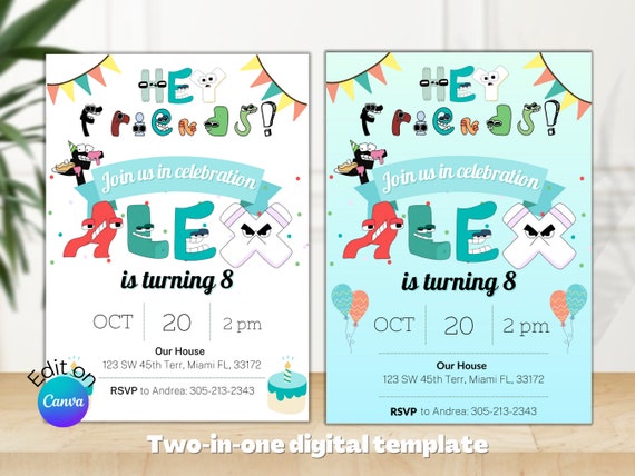 Alphabet Lore Birthday Invitation Alphabet Lore (Download Now) 