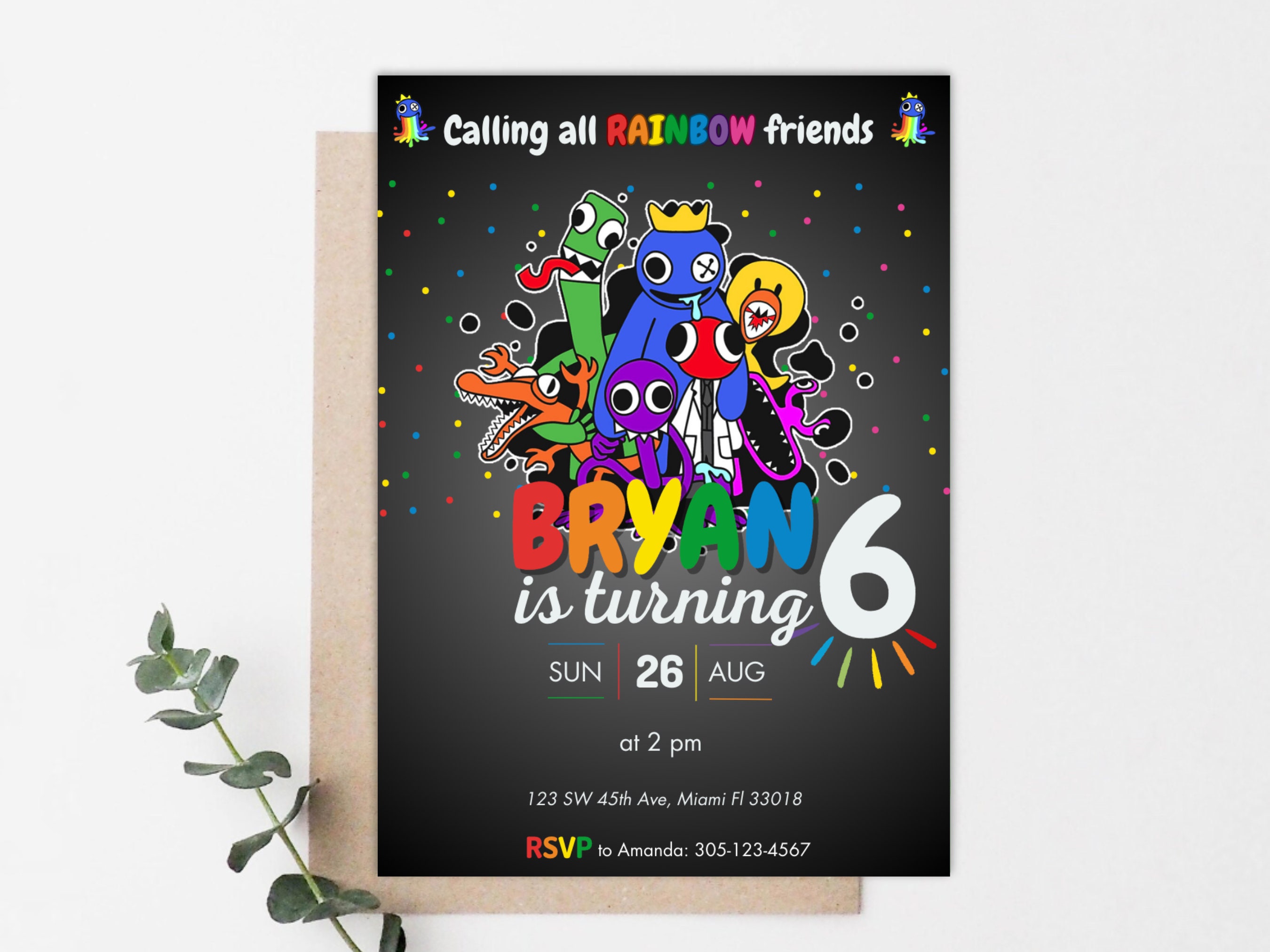 Roblox Rainbow Friends Birthday Invitation - oscarsitosroom, awsome price  6.00$