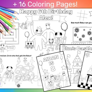 Rainbow Friends Coloring Pages, Activity Placemat, Booklet Coloring Pages Customizable, Rainbow Friends Roblox PDF Coloring Pages