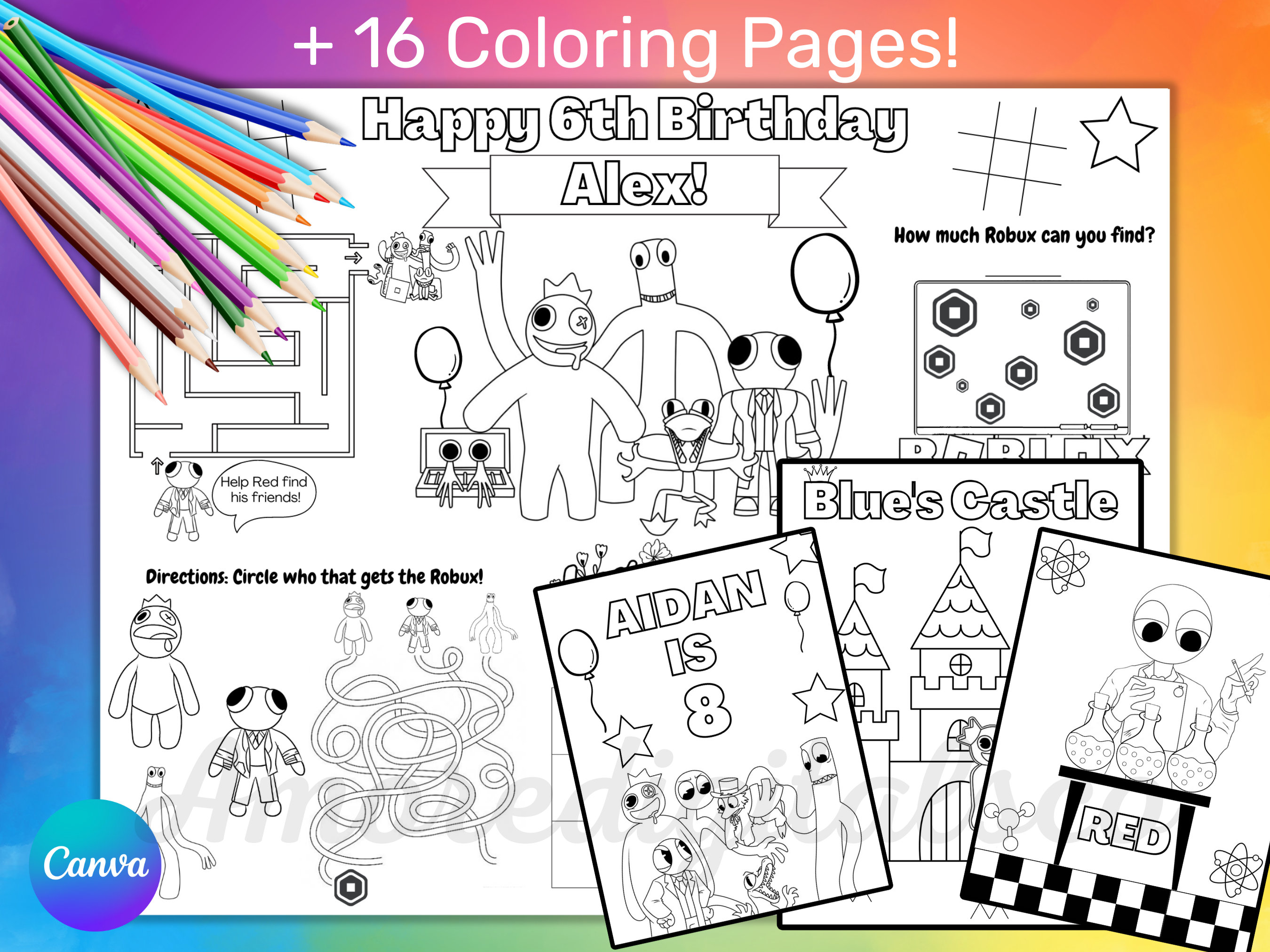 Pink Rainbow Friends Roblox Coloring Page for Kids - Free Roblox Printable  Coloring Pages Online for Kids 