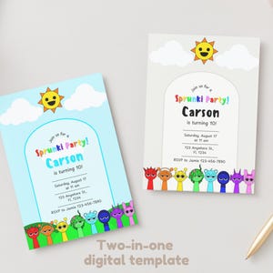 Sprunki Birthday Invitation, Sprunki Party Invitation Template, Girl or Boy Party Invite, Digital Invitation Template, instant download