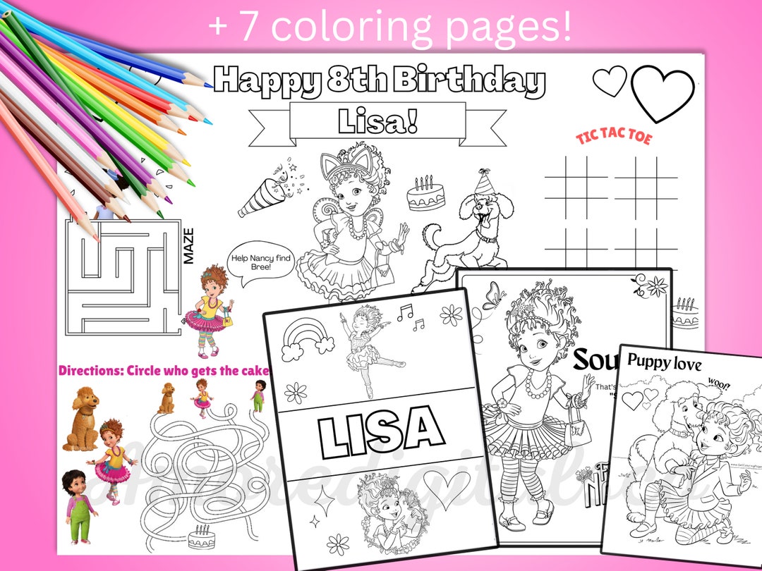 Fancy Nancy Coloring Pages, Party Favors, Fancy Nancy Clancy Birthday ...