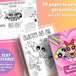 Powerpuff Girls Coloring Pages | Powerpuff Girl Activity |Printable Coloring Place Mat Activity Page|Kids Birthday Sheet|Coloring Sheet