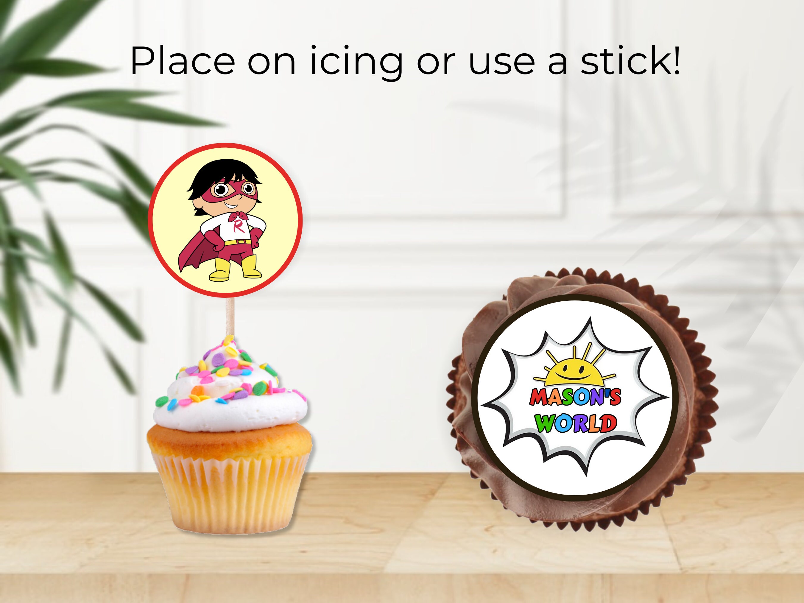 Ryans World Cupcake Toppers Ryans Toy Review Digital Invite Ryans World Invitation Kids ...
