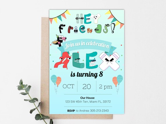 Alphabet Lore Birthday Invitation Alphabet Lore (Download Now) 