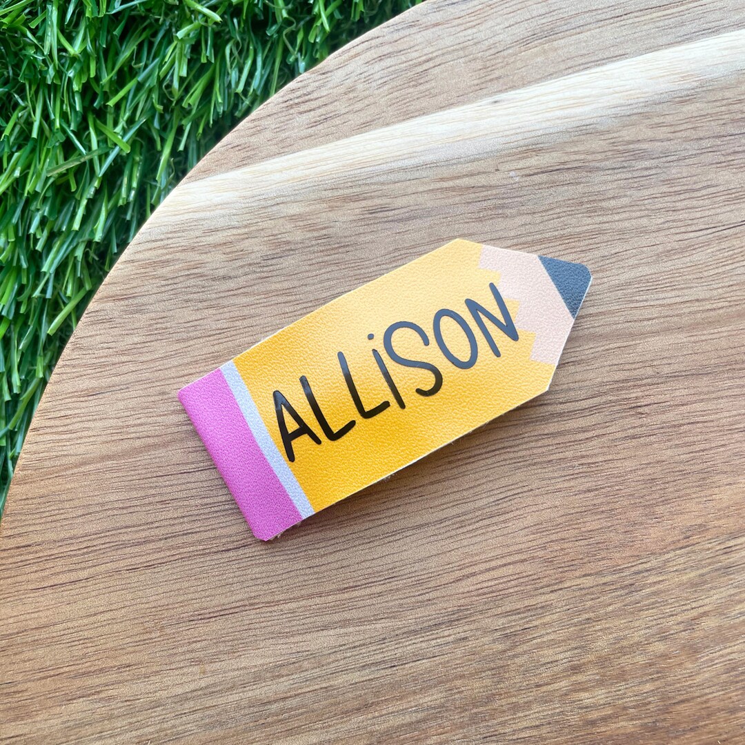 Custom Name Pencil Snap Clips Back to School Hair Clips Pencil Hair
