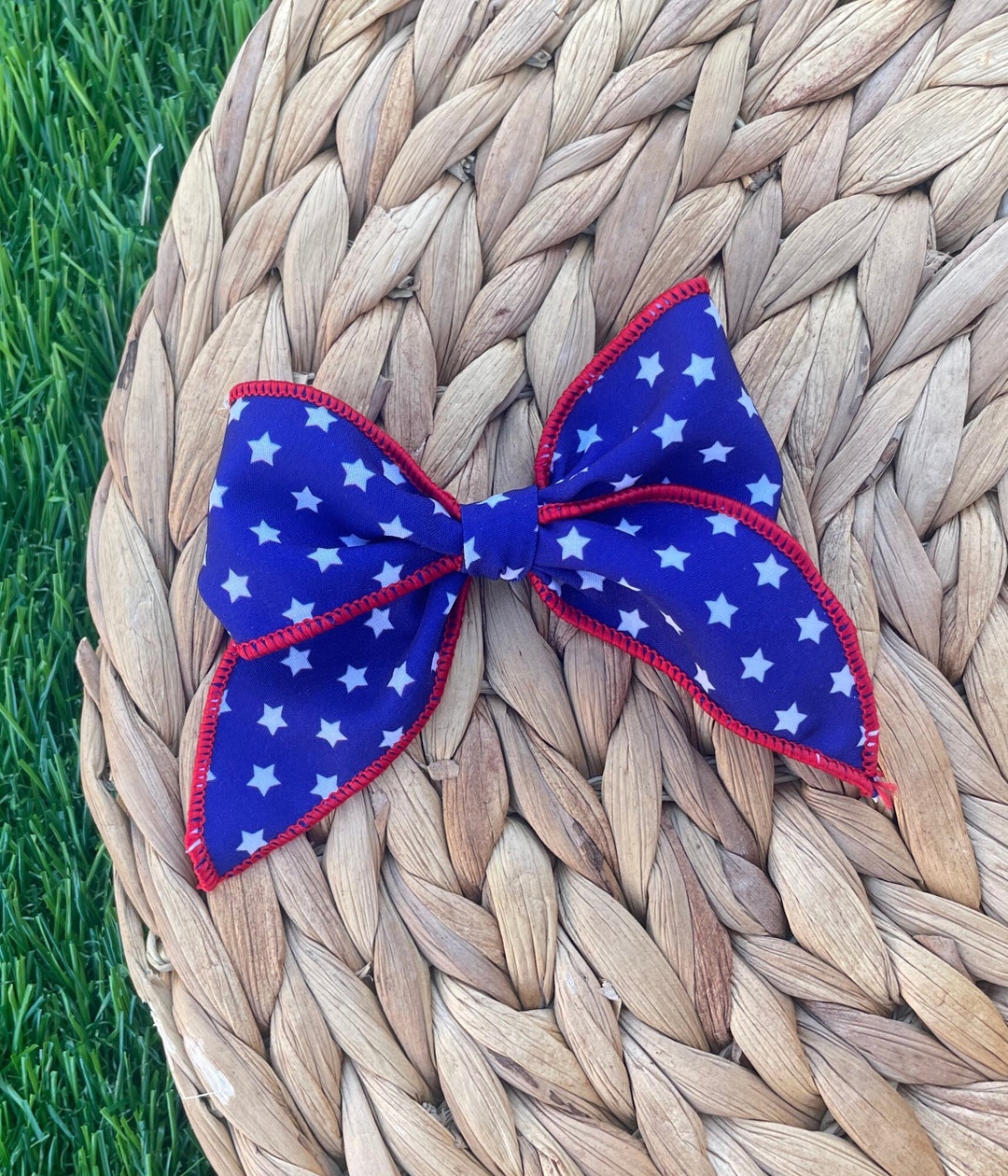 American Flag Hair Bow 4th of July Hair Bow Patriotic Hair Etsy