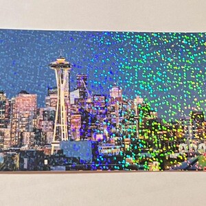 Panorama notturno dello skyline di Seattle dal Kerry Park Overlook