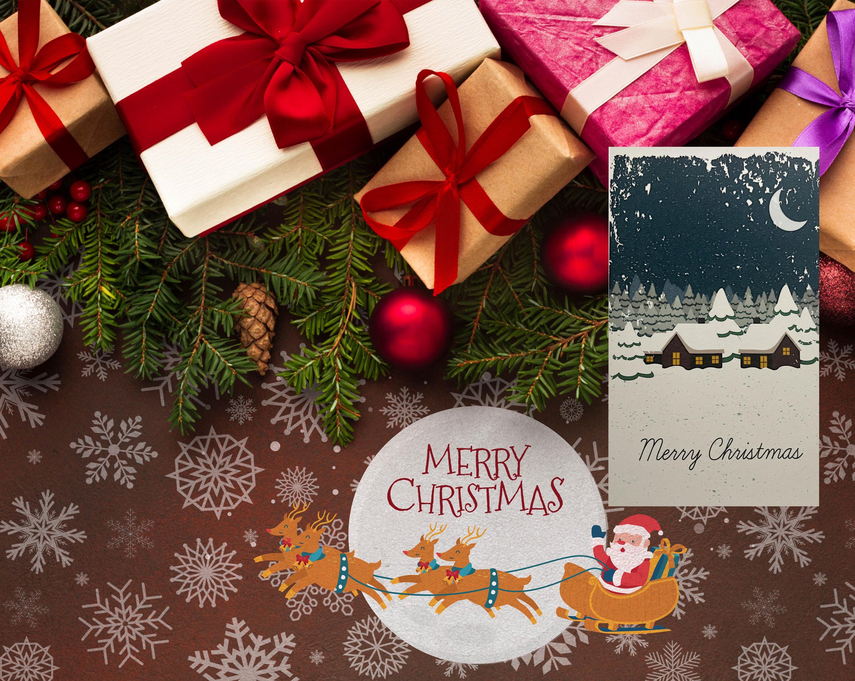 Merry Christmas Postcards - Etsy