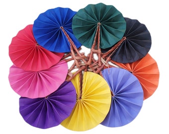 Stylish African Folding Fan for Women: Perfect for Weddings, Church,Summer Vacations , Fashion ,Leather Cloth Fabric fan Handmade in Ghana.